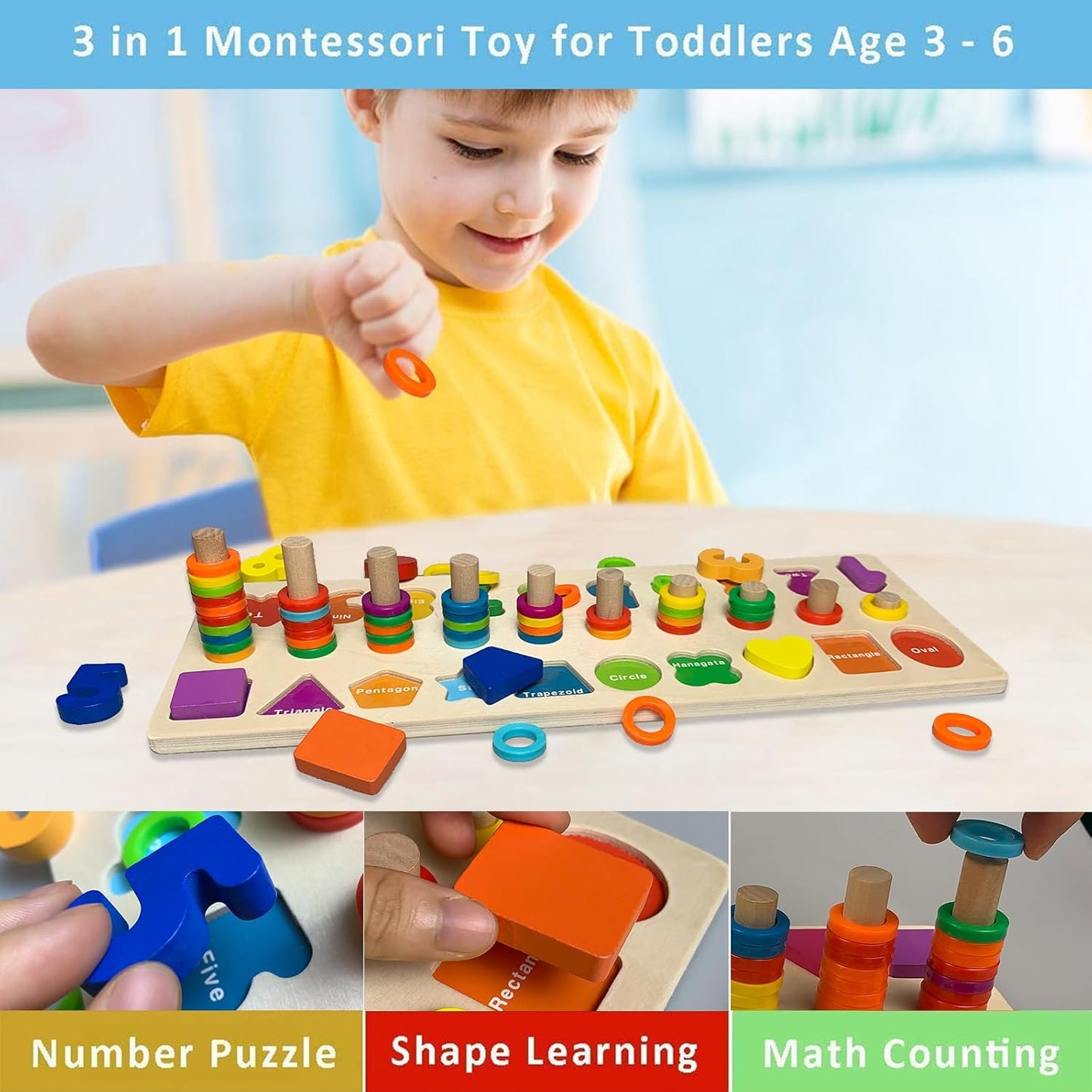 Educational Wooden Blocks Maths Puzzle