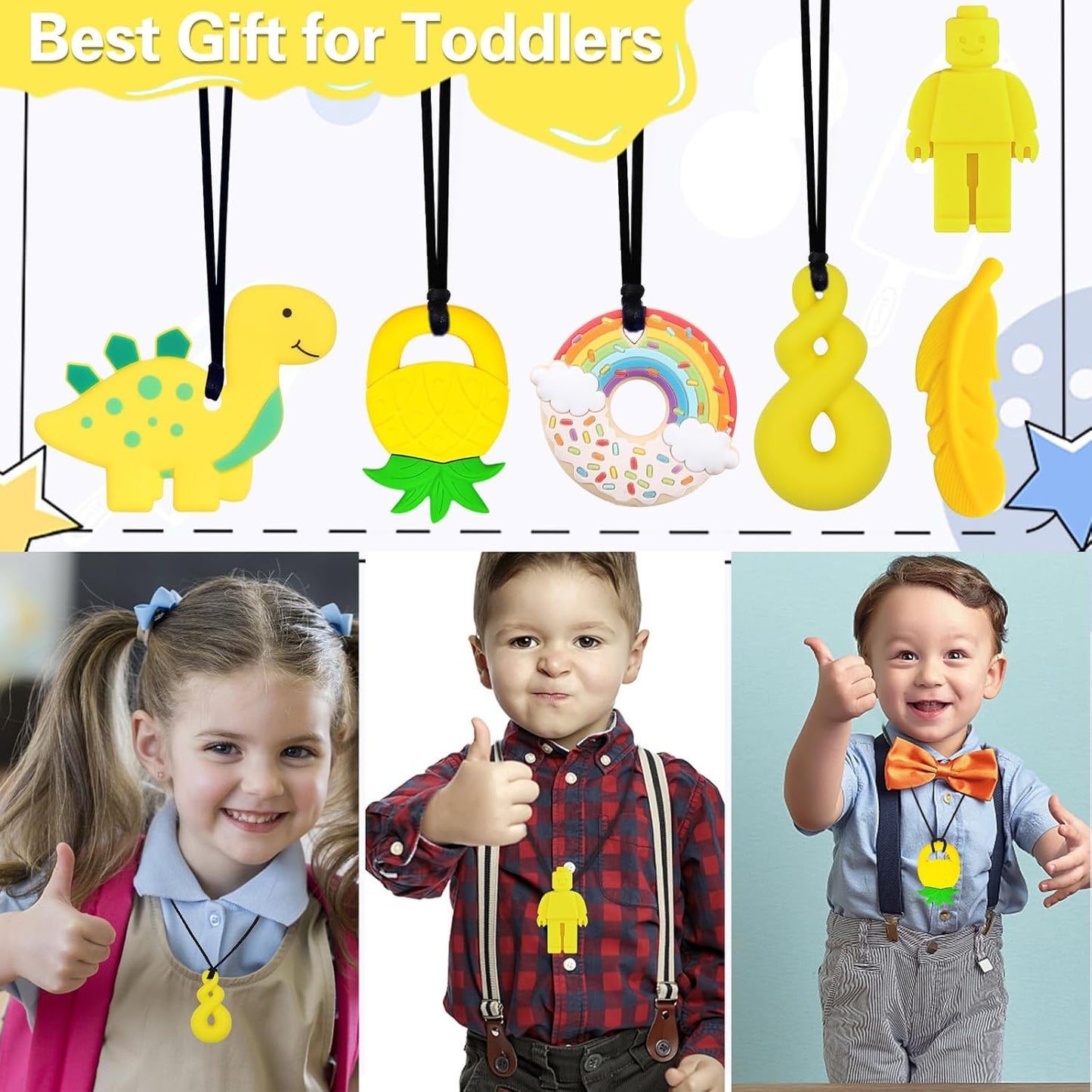 6PCS Sensory Chew Necklaces