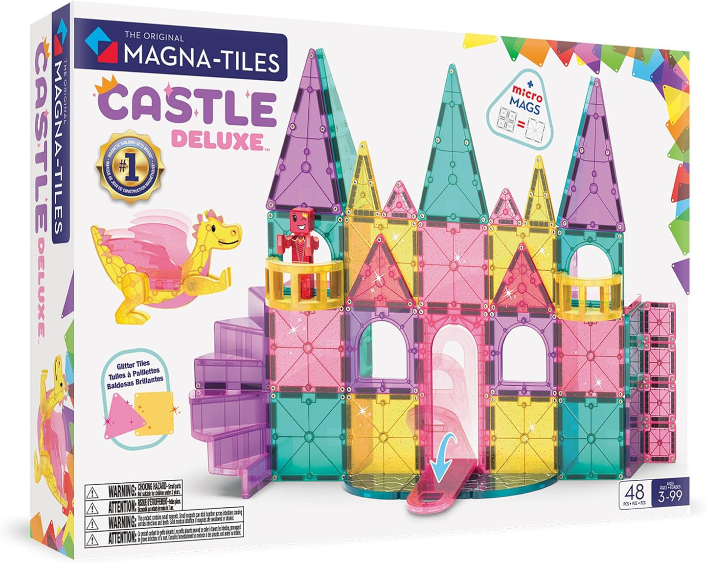 MAGNA-TILES Castle DLX 48-Piece Magnetic Construction Set
