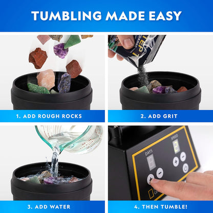 National Geographic Professional Rock Tumbler Kit- Stone Polisher for Kids and Adults