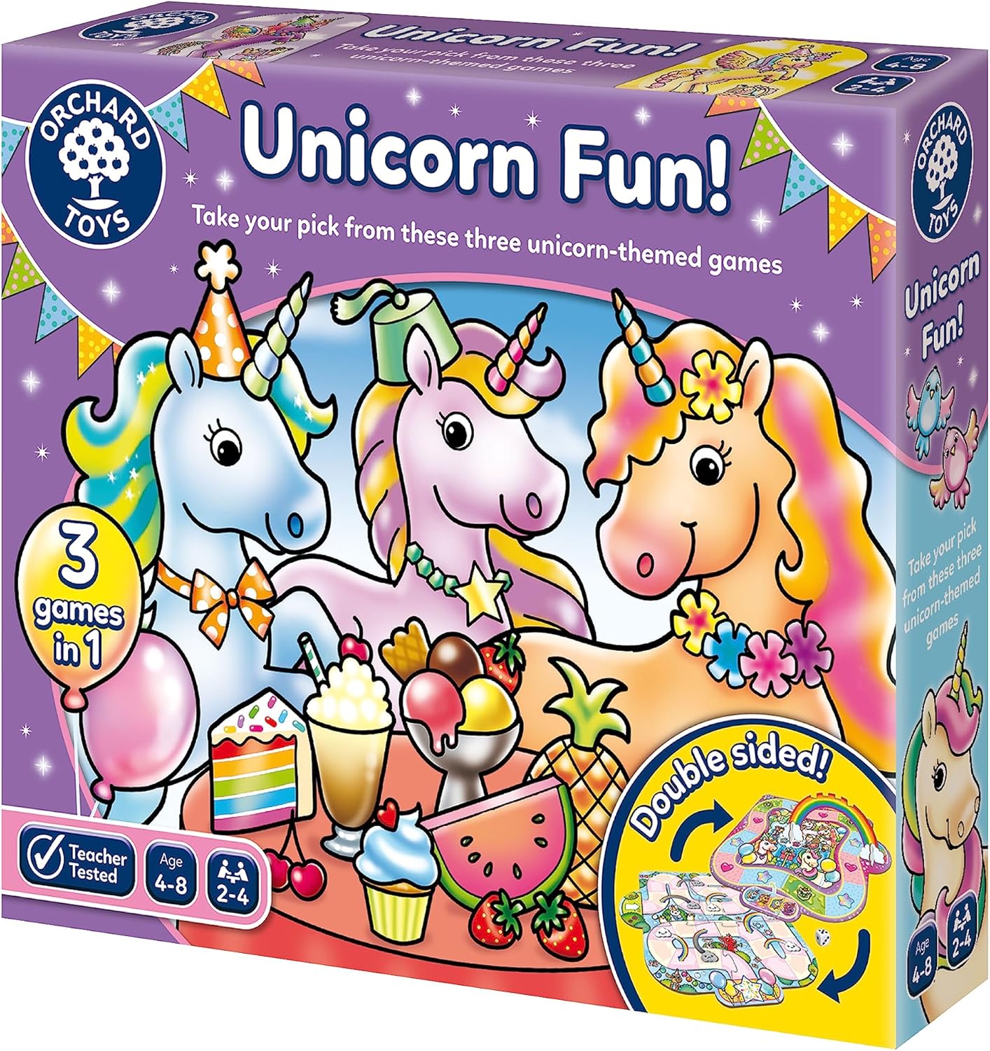 Orchard Toys Unicorn Fun! - 3 in 1 Educational Board Games for 4+ Year Olds