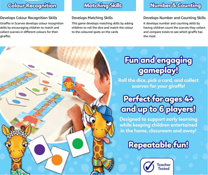 Orchard Toys Giraffes in Scarves Game, Fun Counting and Colour Educational Game
